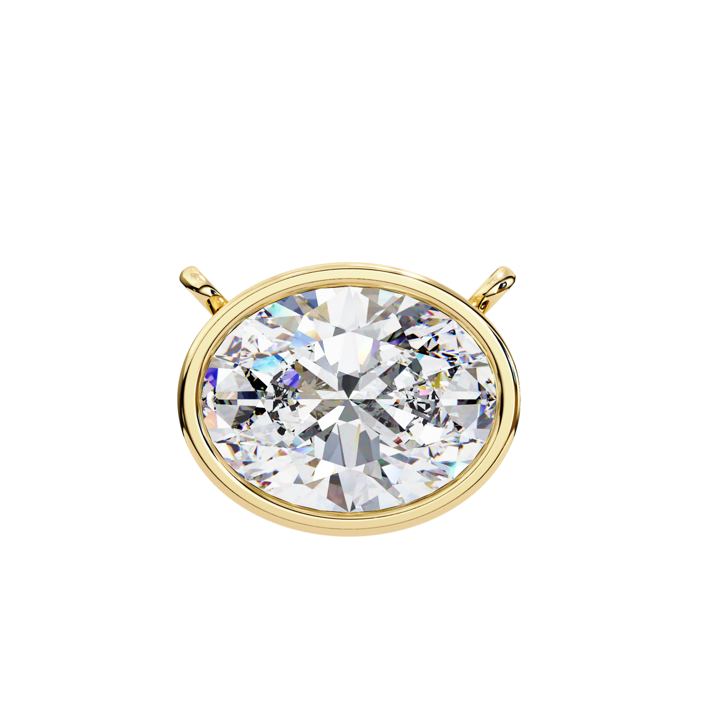 lgd solitaire pendant oval stone (1.55ct) in 14k gold without chain