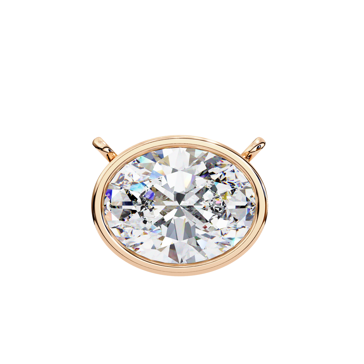 lgd solitaire pendant oval stone (1.55ct) in 14k gold without chain