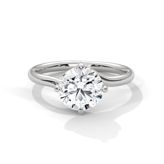 2.00 Carat Round Cut Swirl Prong Diamond Solitaire Engagement Ring for Her