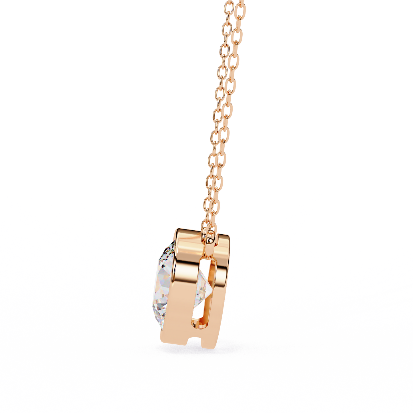 lgd solitaire pendant round stone (1.78ct) in 14k gold without chain