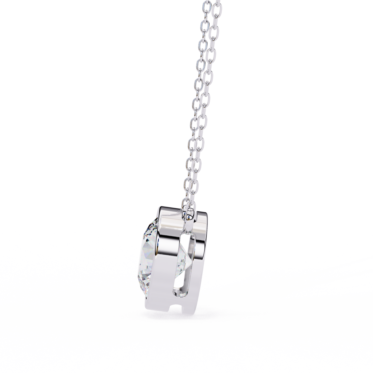 lgd solitaire pendant round stone (1.78ct) in 14k gold without chain