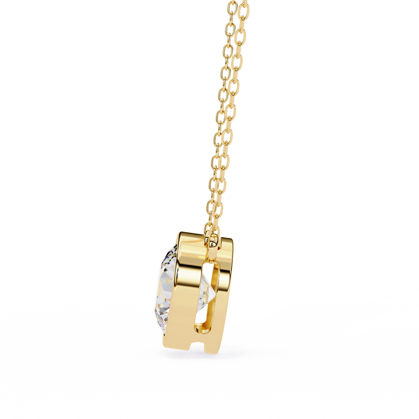 lgd solitaire pendant round stone (1.78ct) in 14k gold without chain