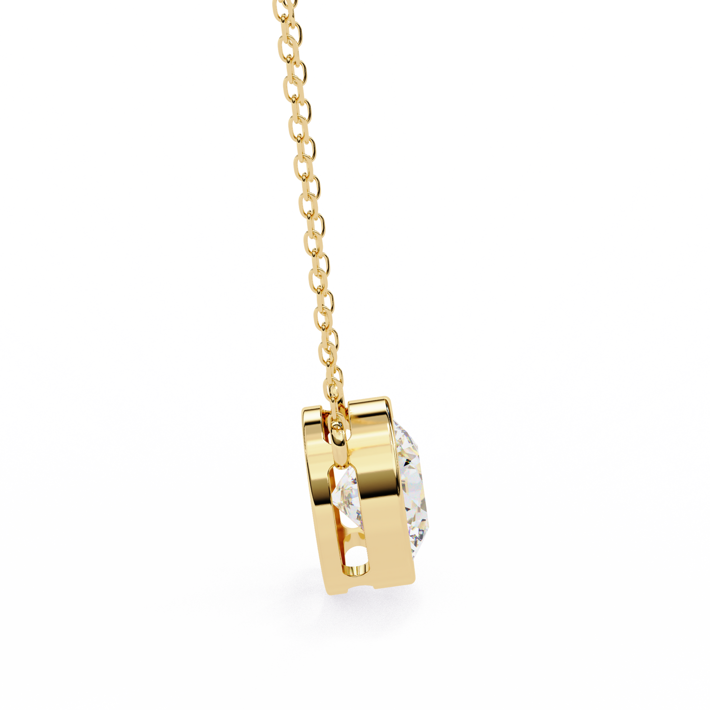 lgd solitaire pendant round stone (1.78ct) in 14k gold without chain