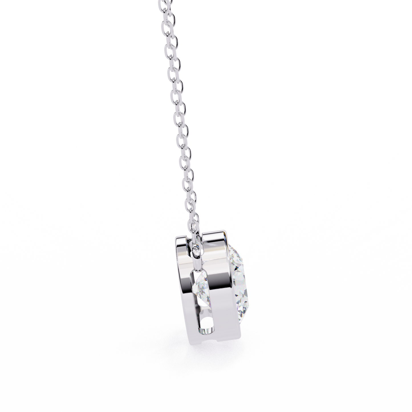 2.00 carat round cut bezel set diamond solitaire pendant necklace – fine jewelry