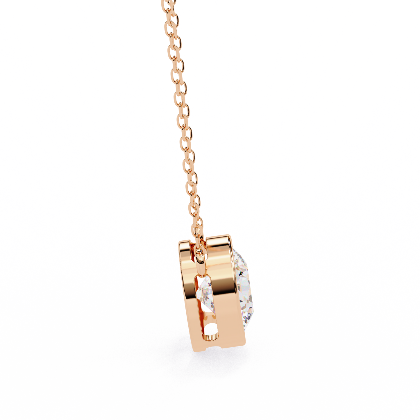 lgd solitaire pendant round stone (1.78ct) in 14k gold without chain