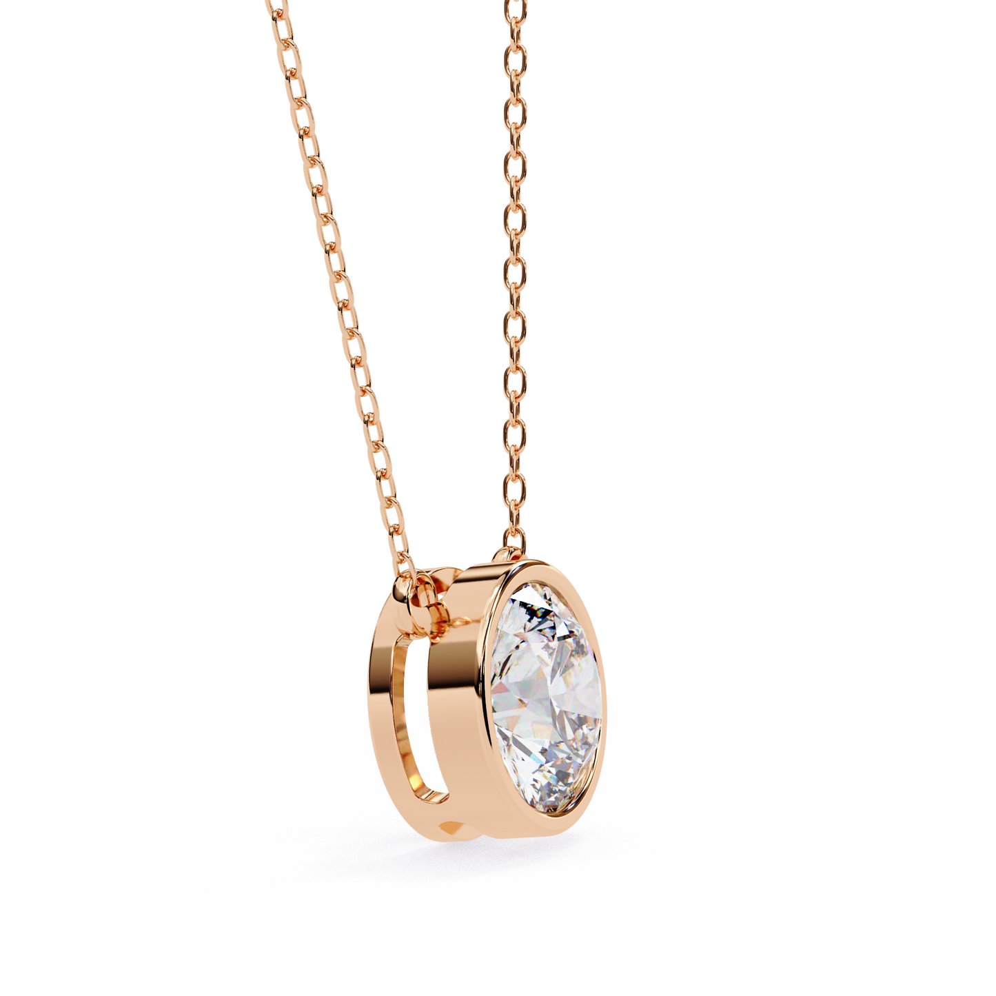 lgd solitaire pendant round stone (1.78ct) in 14k gold without chain
