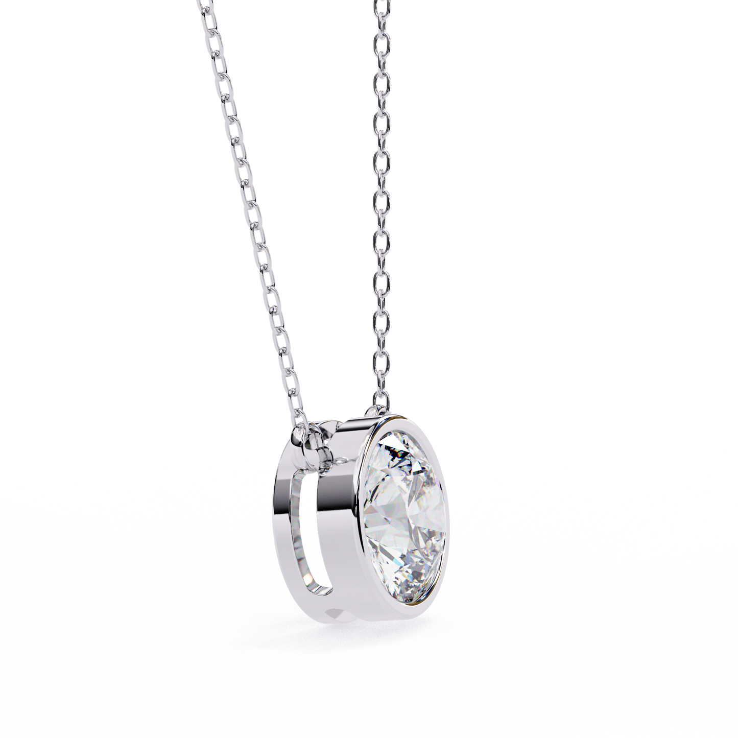 lgd solitaire pendant round stone (1.78ct) in 14k gold without chain