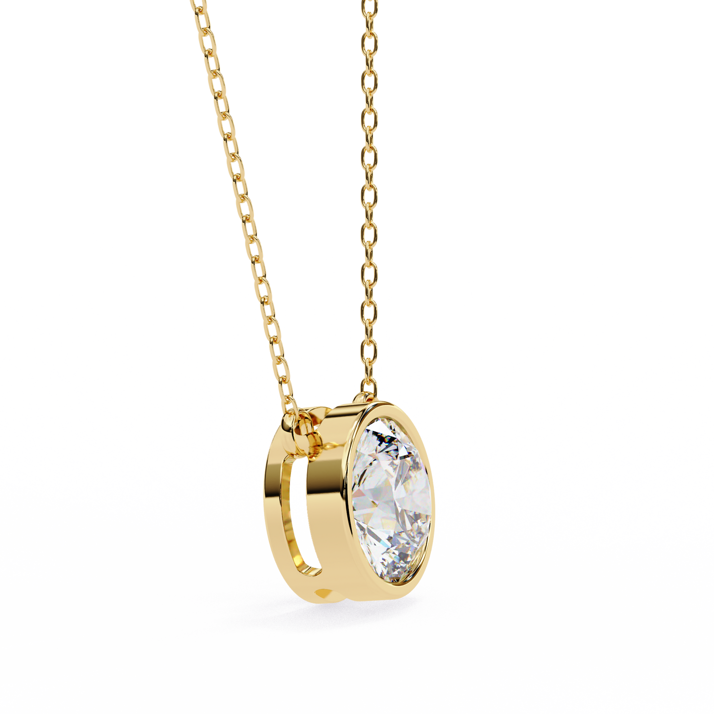 lgd solitaire pendant round stone (1.78ct) in 14k gold without chain