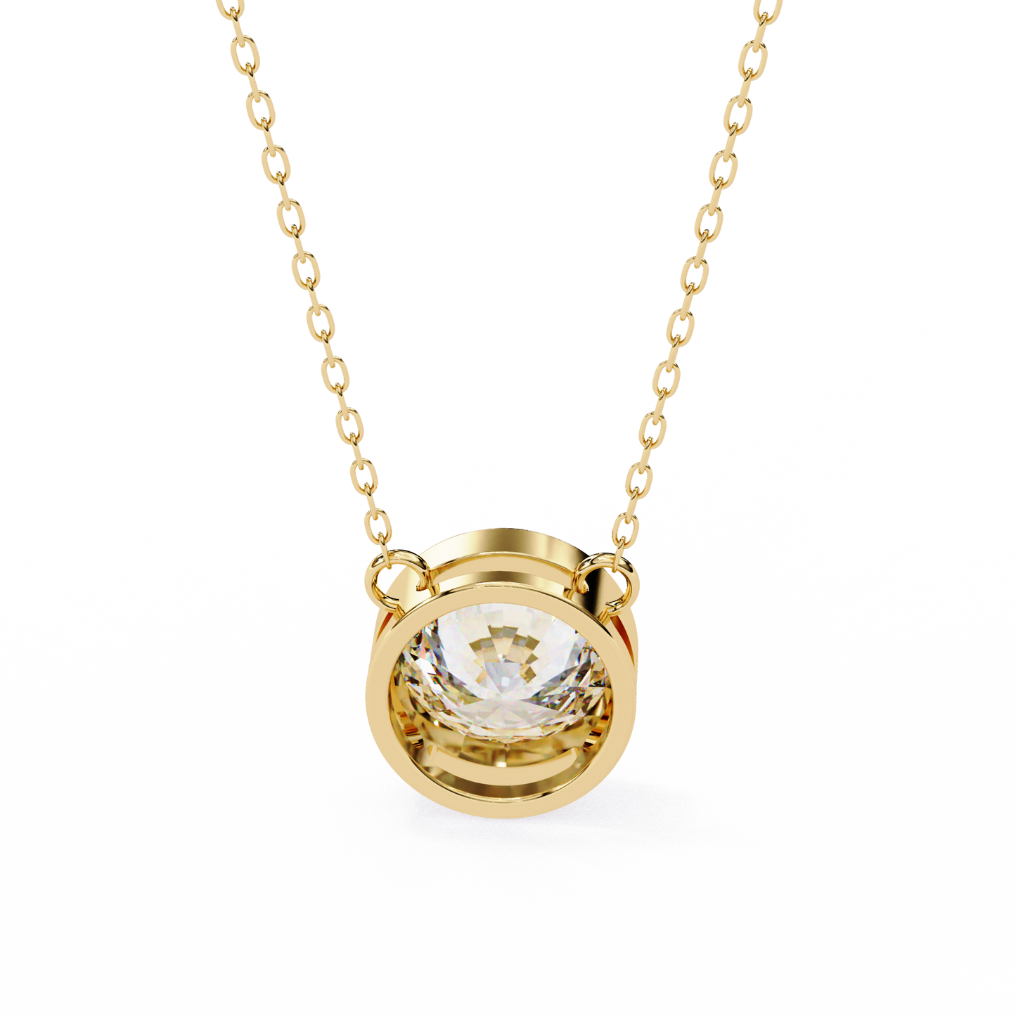 lgd solitaire pendant round stone (1.78ct) in 14k gold without chain