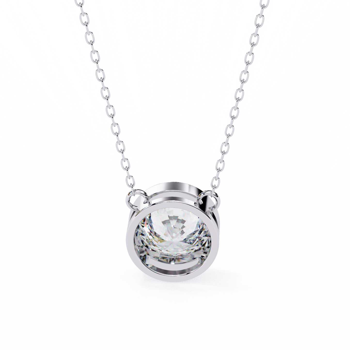 lgd solitaire pendant round stone (1.78ct) in 14k gold without chain