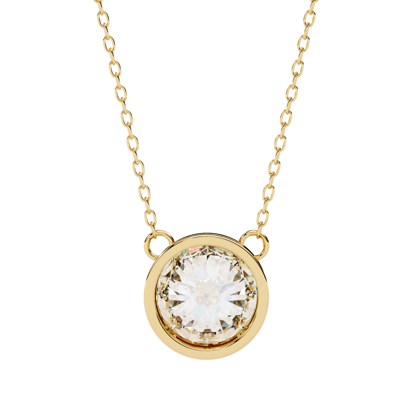 lgd solitaire pendant round stone (1.78ct) in 14k gold without chain
