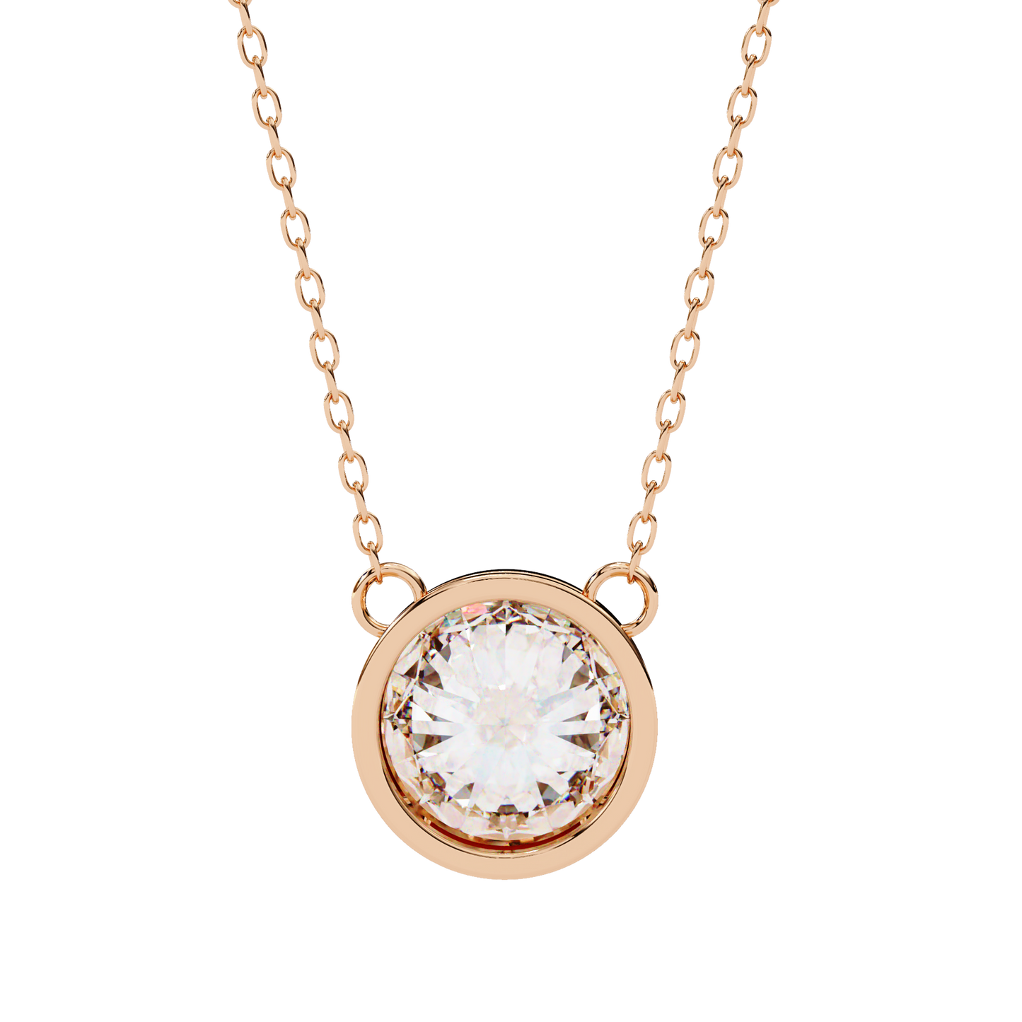 lgd solitaire pendant round stone (1.78ct) in 14k gold without chain