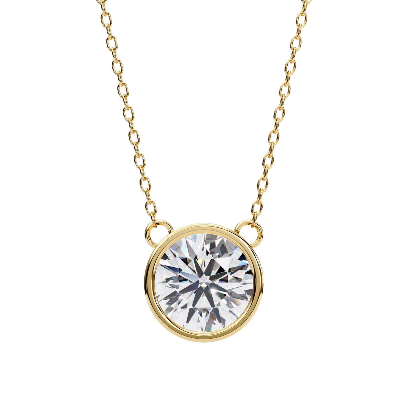 2.00 carat round cut bezel set diamond solitaire pendant necklace – fine jewelry
