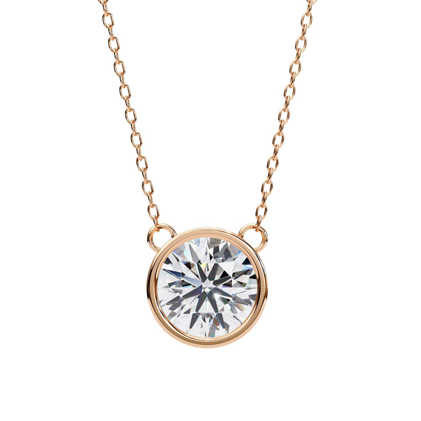 lgd solitaire pendant round stone (1.78ct) in 14k gold without chain