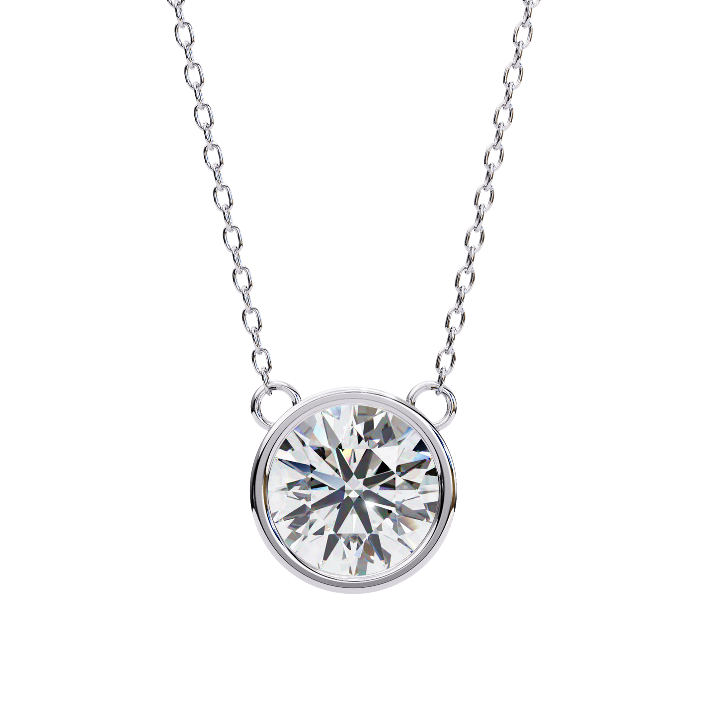 lgd solitaire pendant round stone (1.78ct) in 14k gold without chain