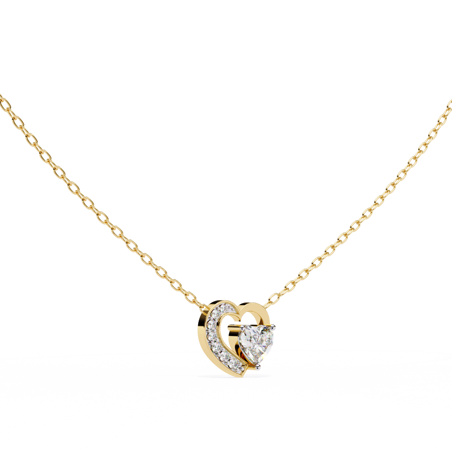 lgd pendant heart stone (0.87ct ) in 14k gold without chain