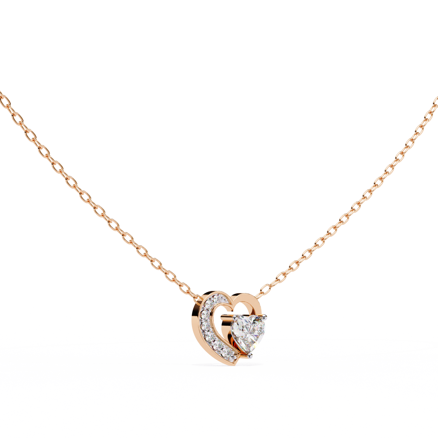 lgd pendant heart stone (0.87ct ) in 14k gold without chain