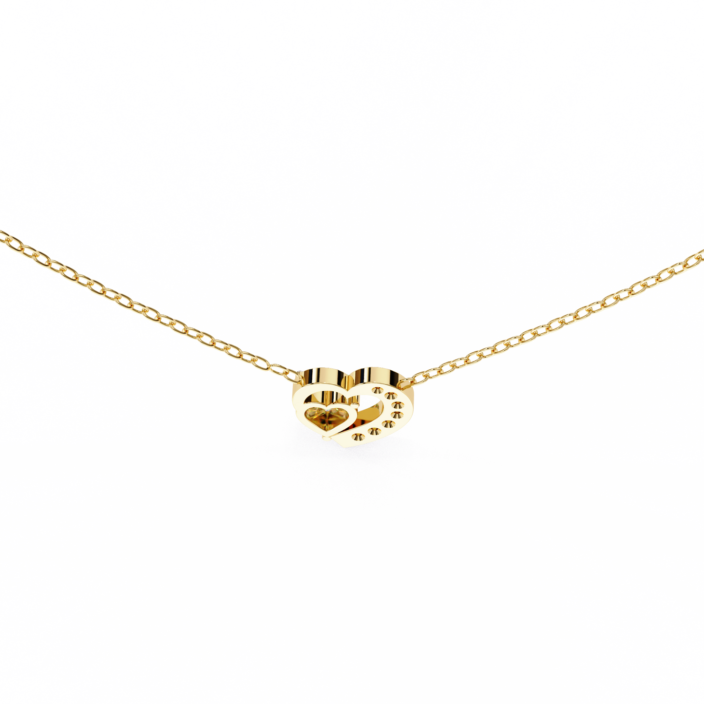 lgd pendant heart stone (0.87ct ) in 14k gold without chain