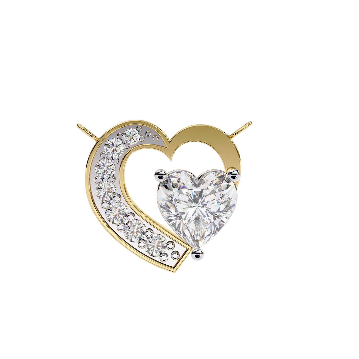 lgd pendant heart stone (0.87ct ) in 14k gold without chain