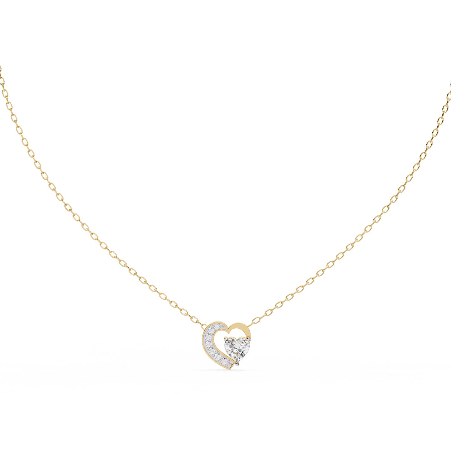 lgd pendant heart stone (0.87ct ) in 14k gold without chain