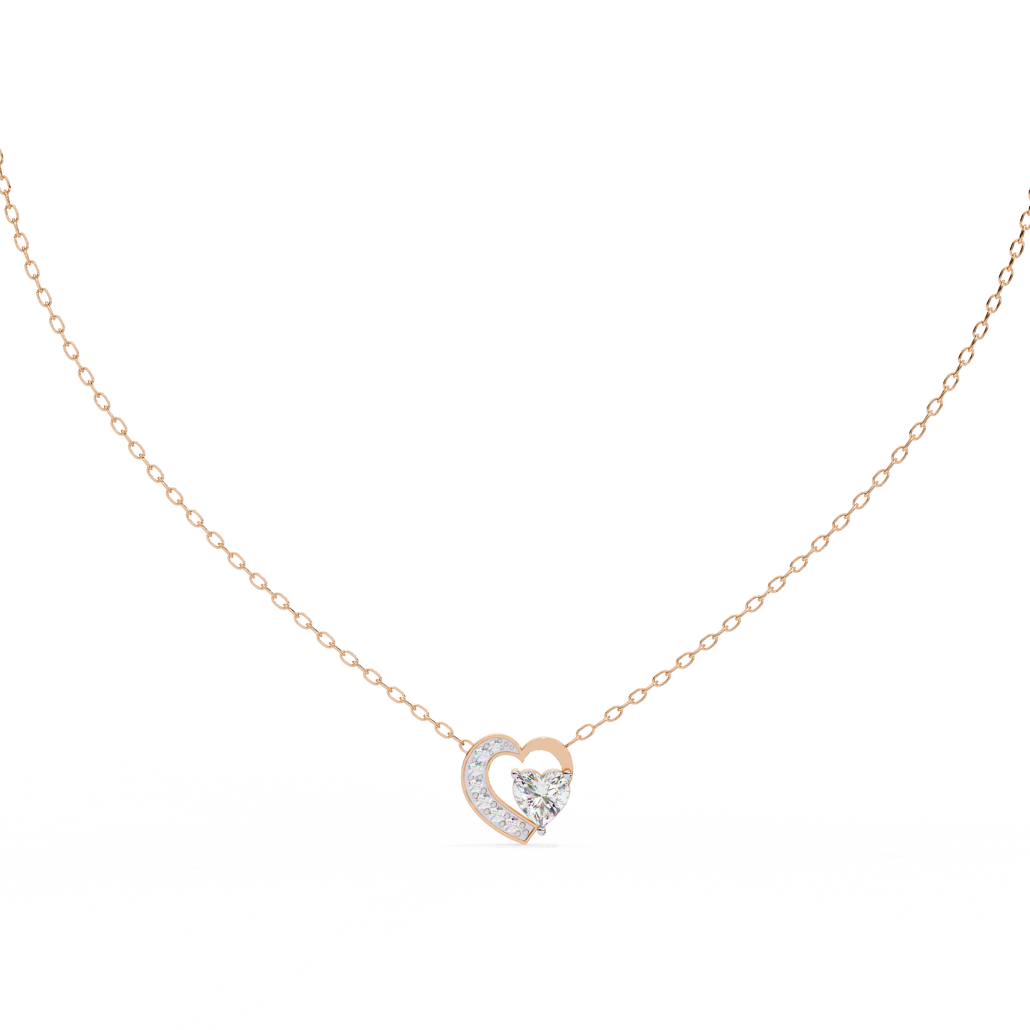 lgd pendant heart stone (0.87ct ) in 14k gold without chain