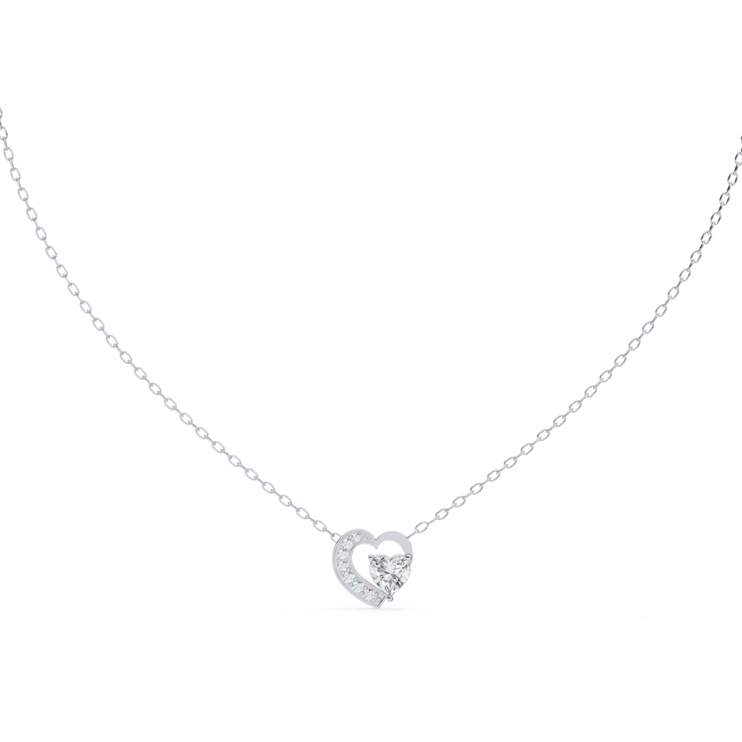 lgd pendant heart stone (0.87ct ) in 14k gold without chain