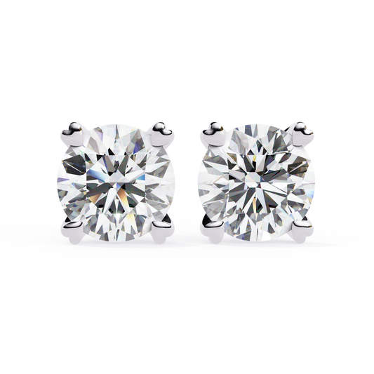2.60 Carat Round Cut Diamond Solitaire Stud Earrings – Elegant Everyday Jewelry