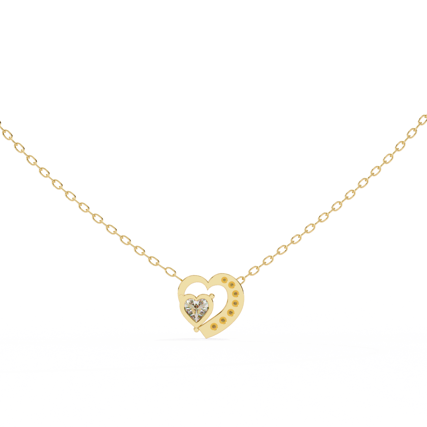 lgd pendant heart stone (0.87ct ) in 14k gold without chain