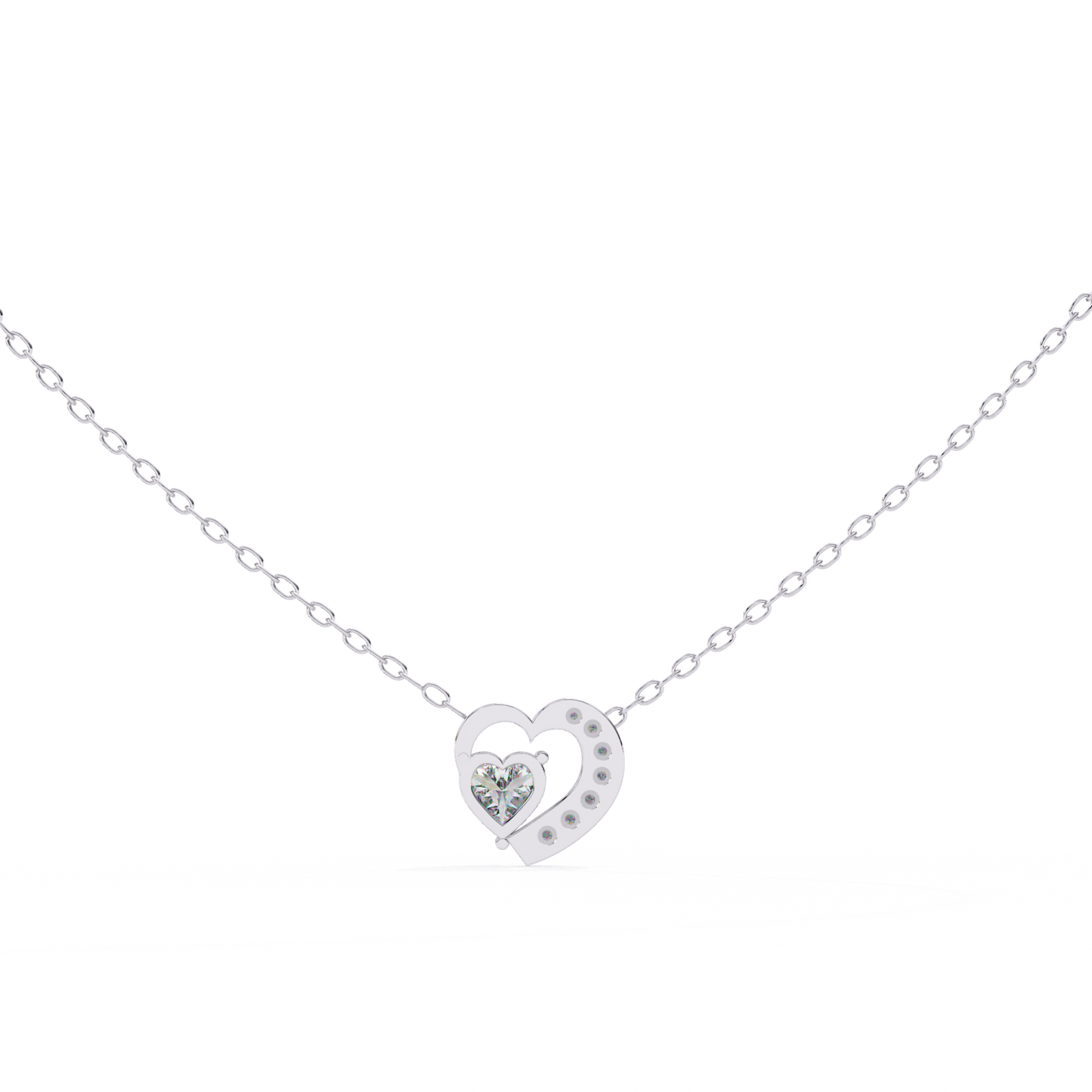 lgd pendant heart stone (0.87ct ) in 14k gold without chain