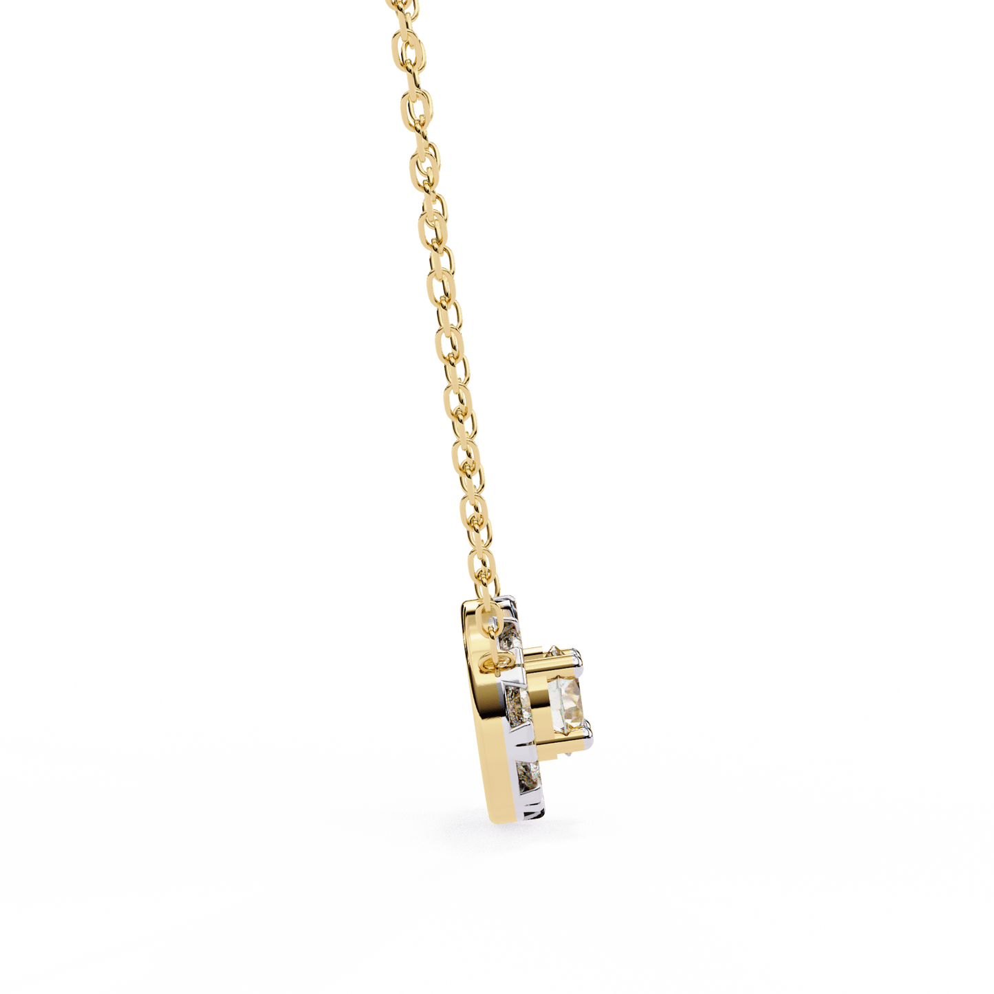 round cut diamond cluster halo pendant necklace – classic modern jewelry