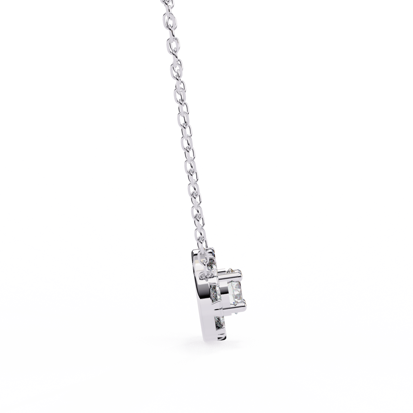 round cut diamond cluster halo pendant necklace – classic modern jewelry