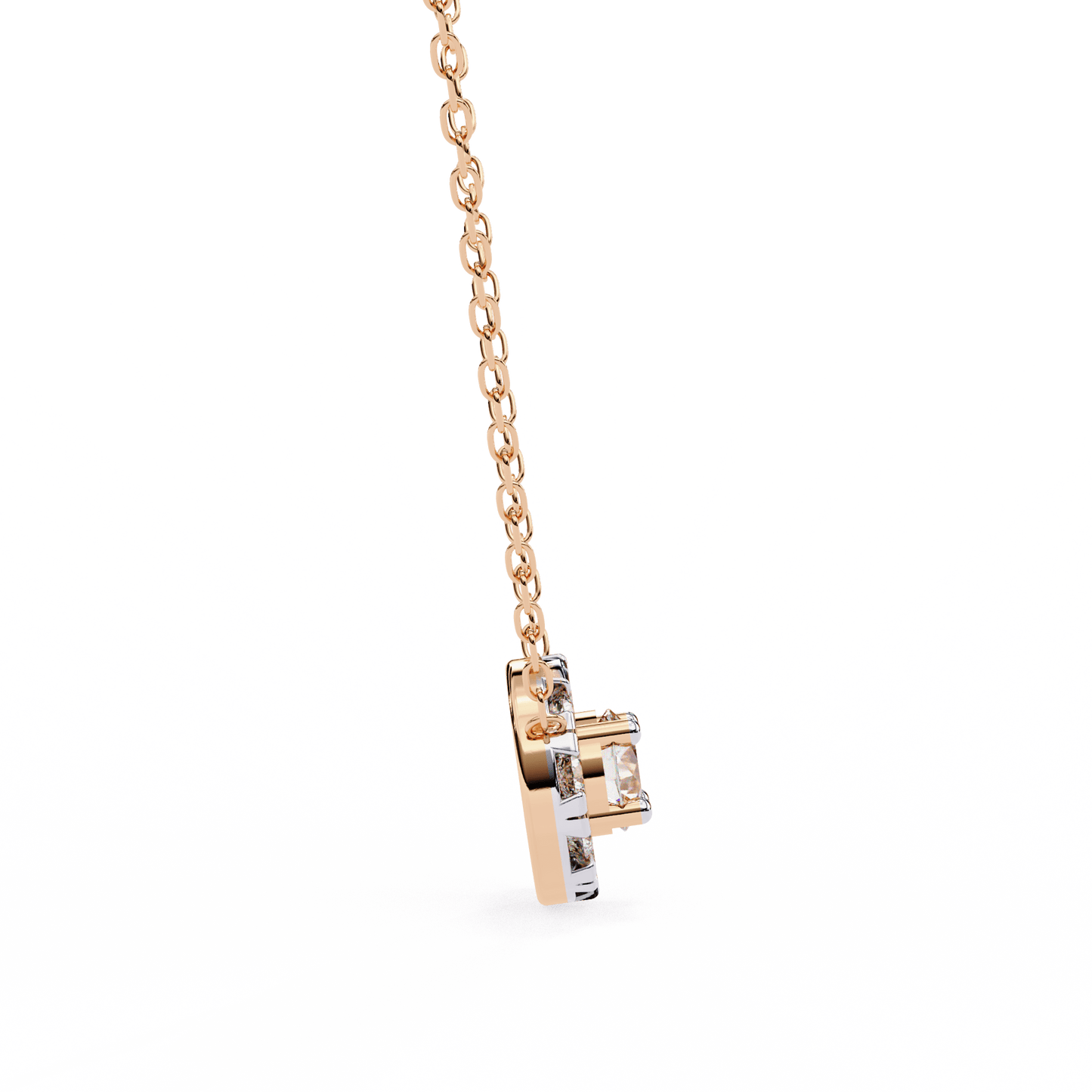 round cut diamond cluster halo pendant necklace – classic modern jewelry