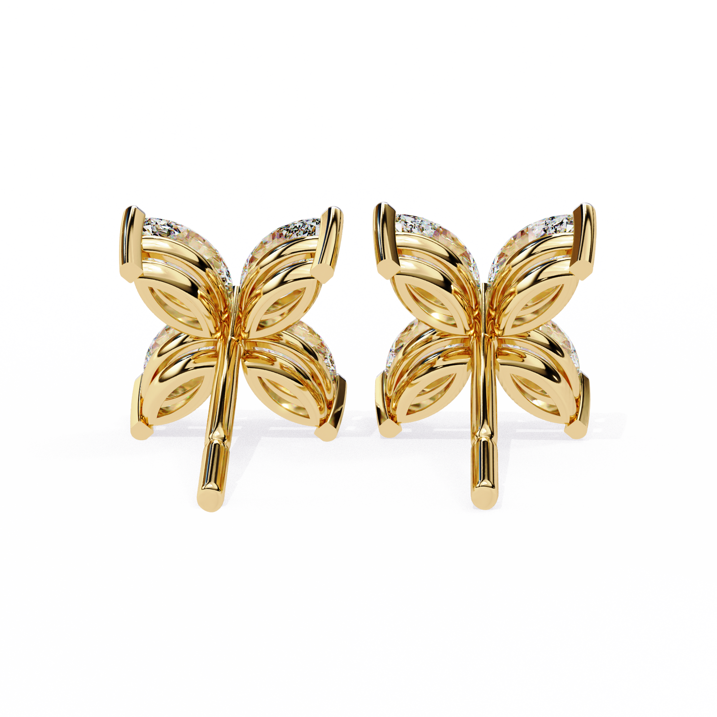 0.80 carat marquise cut diamond flower studs earrings – elegant fine jewelry