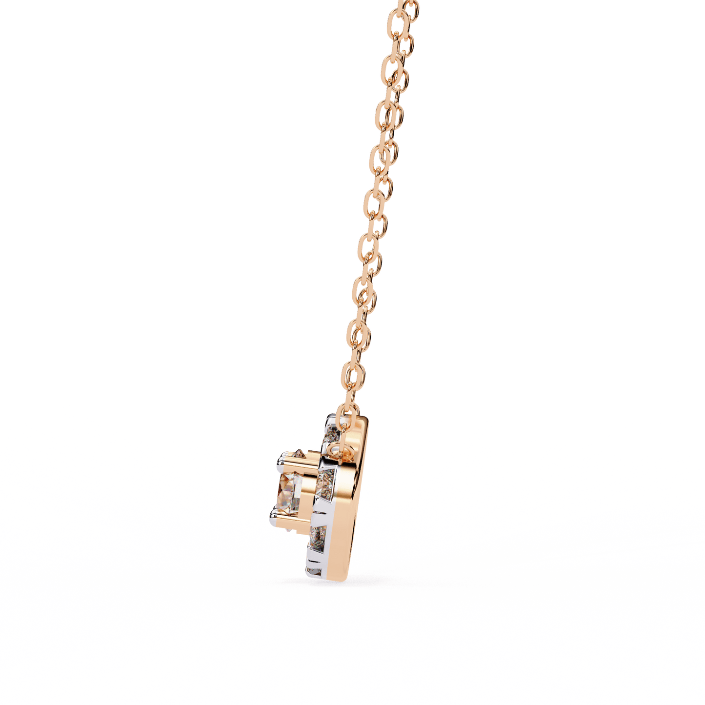 round cut diamond cluster halo pendant necklace – classic modern jewelry