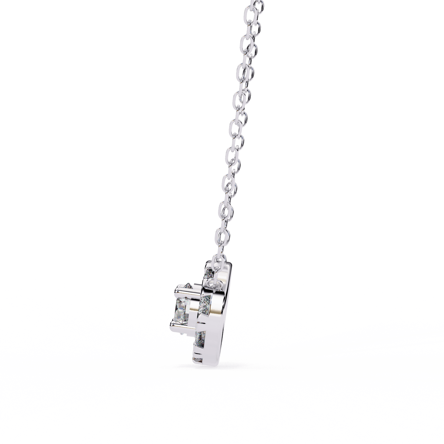 round cut diamond cluster halo pendant necklace – classic modern jewelry