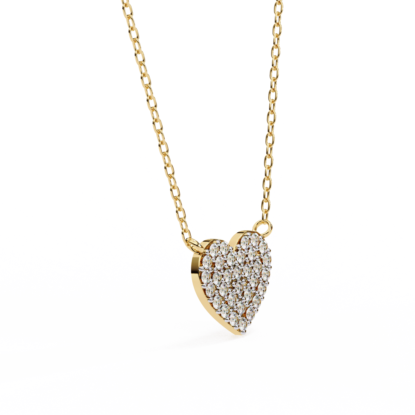 heart shaped pavé diamond pendant necklace – romantic luxury jewelry