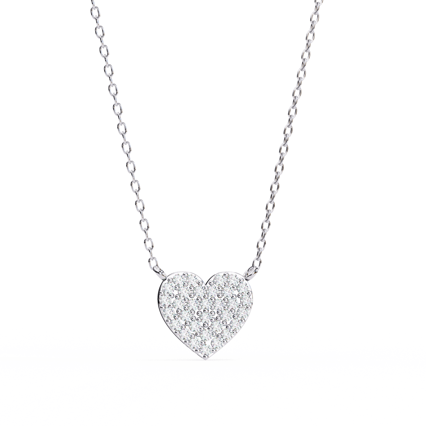 heart shaped pavé diamond pendant necklace – romantic luxury jewelry