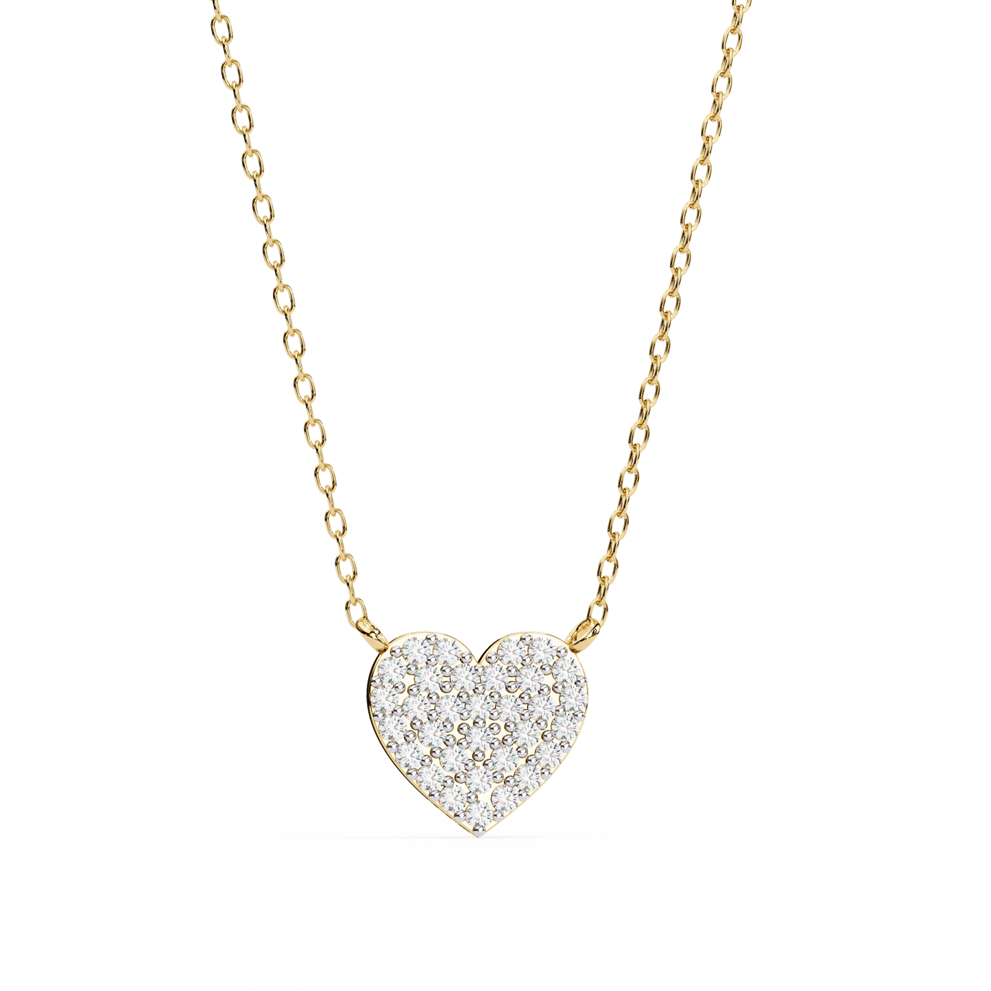 heart shaped pavé diamond pendant necklace – romantic luxury jewelry