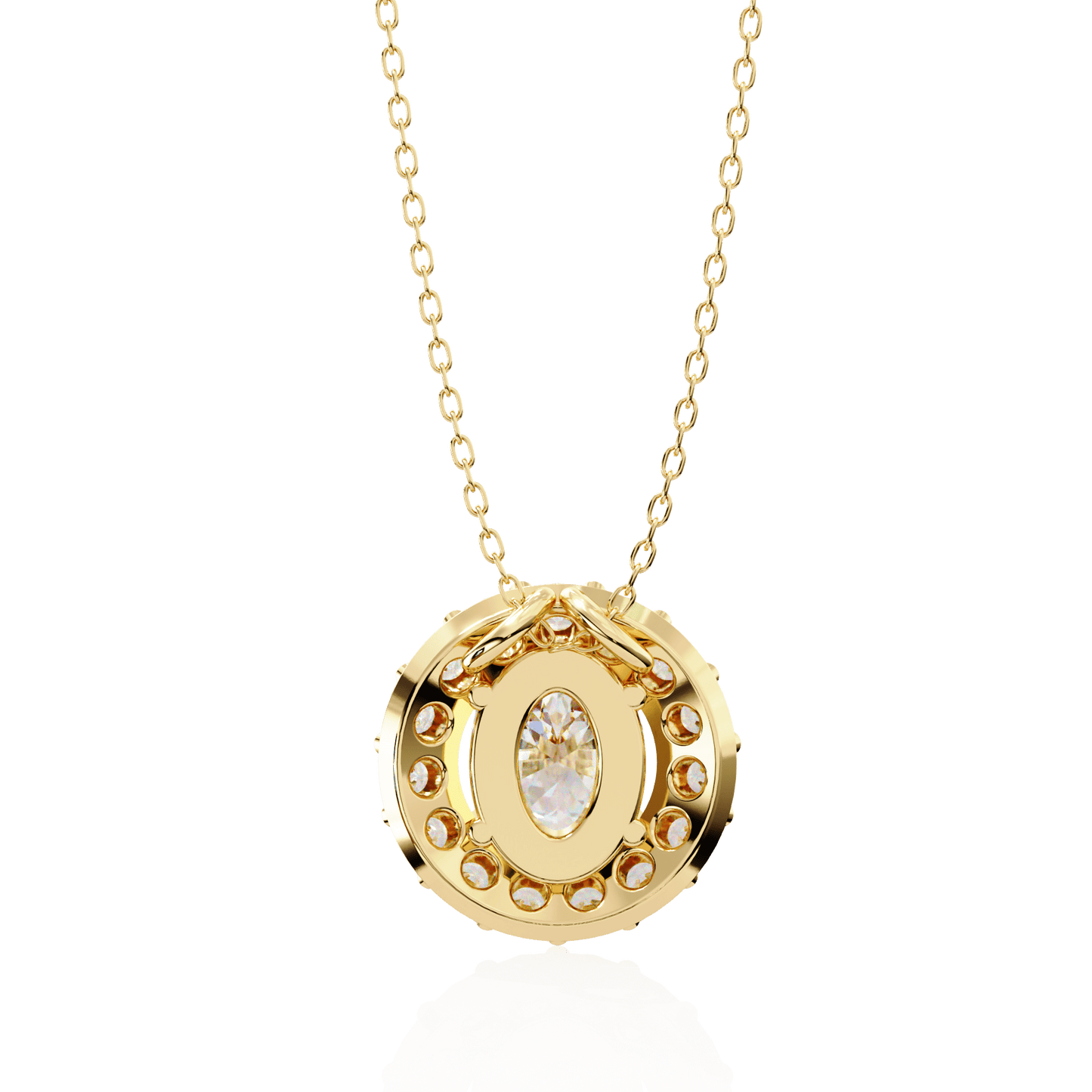 luxe oval diamond pendant