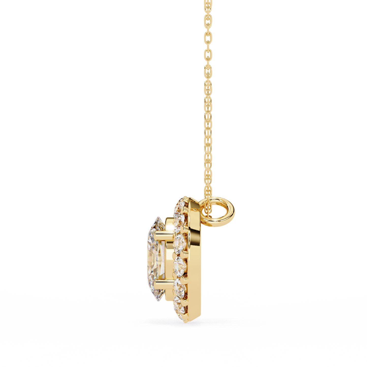 luxe oval diamond pendant