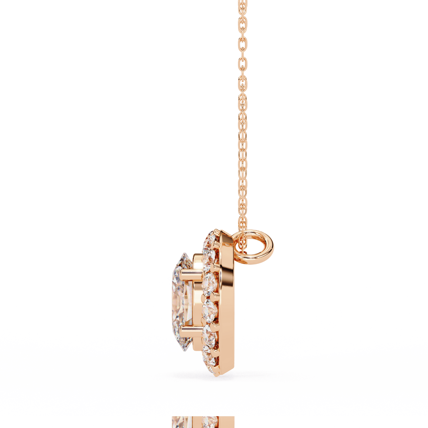 luxe oval diamond pendant