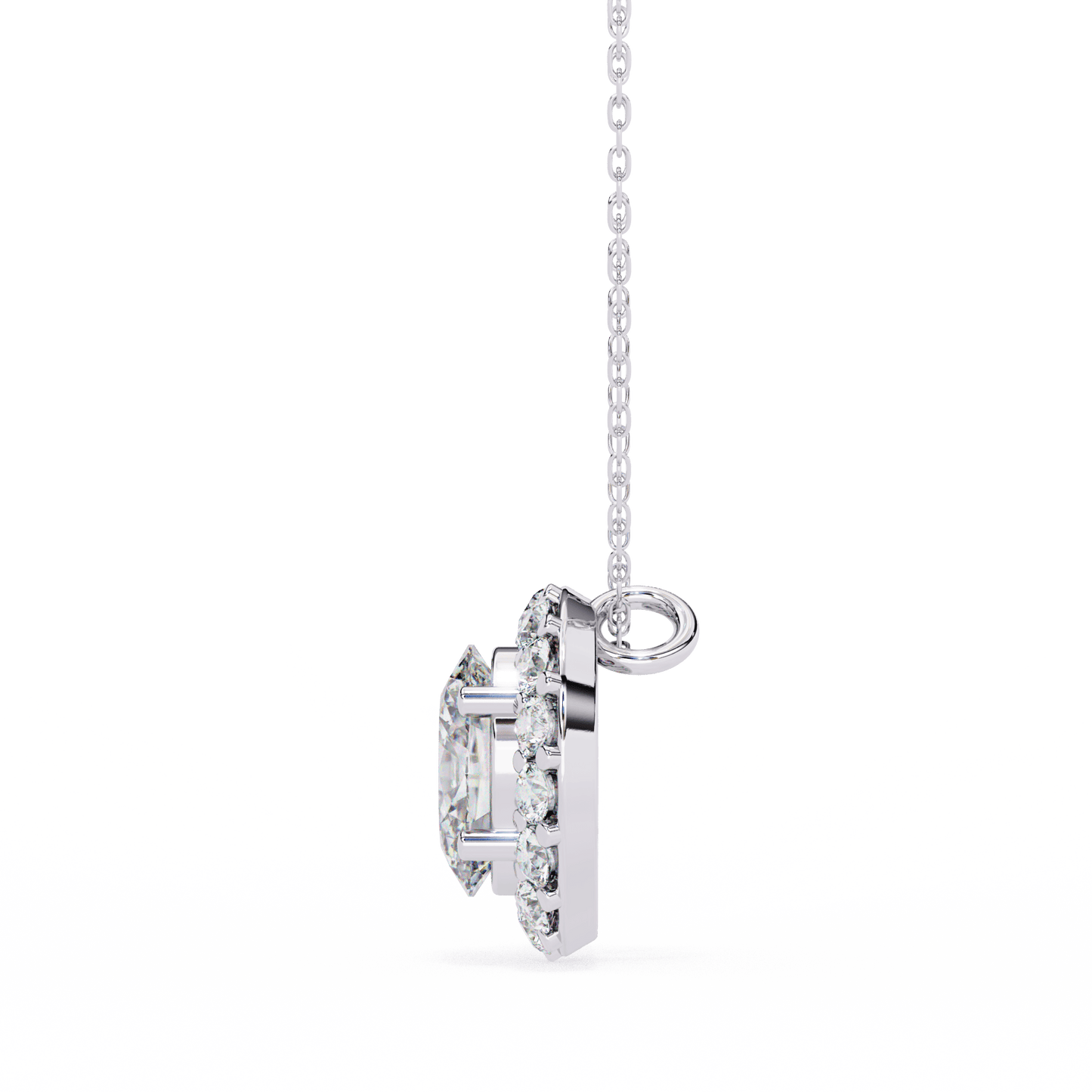 luxe oval diamond pendant