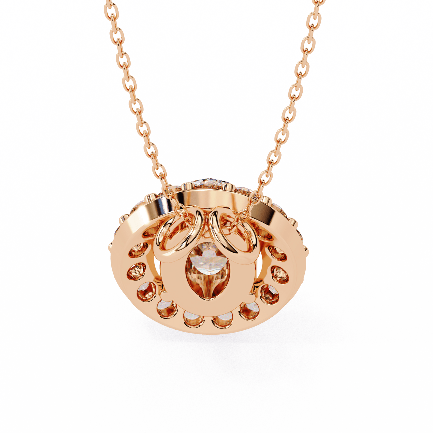 oval cut diamond cluster halo pendant necklace – classic modern jewelry