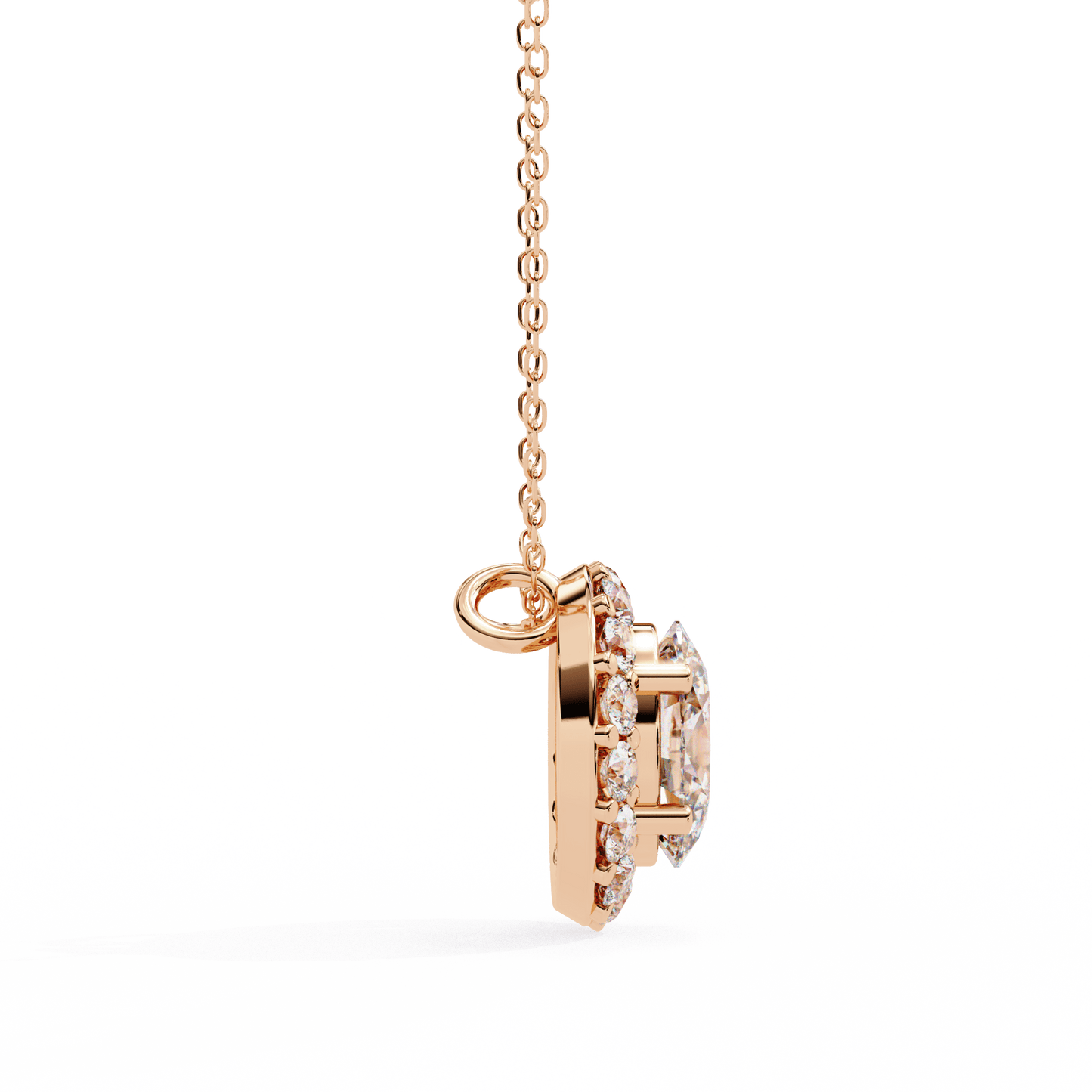 luxe oval diamond pendant