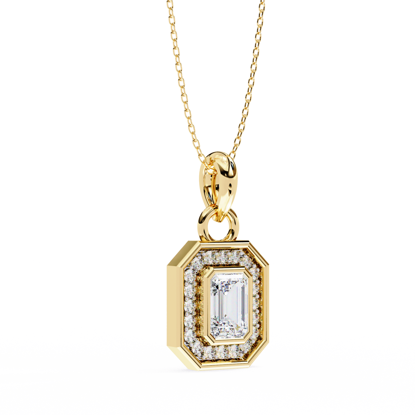 lgd pendant emerald stone (0.92ct) in 14k gold without chain