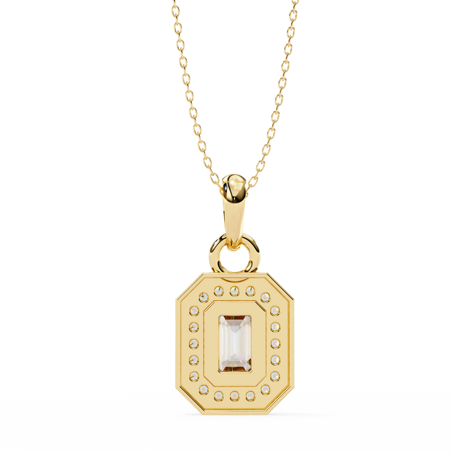 lgd pendant emerald stone (0.92ct) in 14k gold without chain
