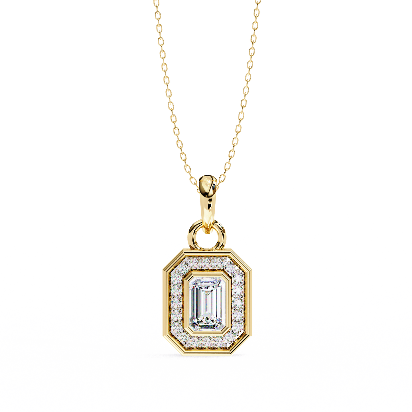 lgd pendant emerald stone (0.92ct) in 14k gold without chain