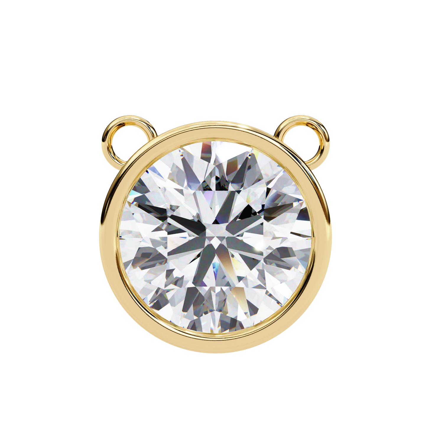 lgd solitaire pendant round stone (1.78ct) in 14k gold without chain