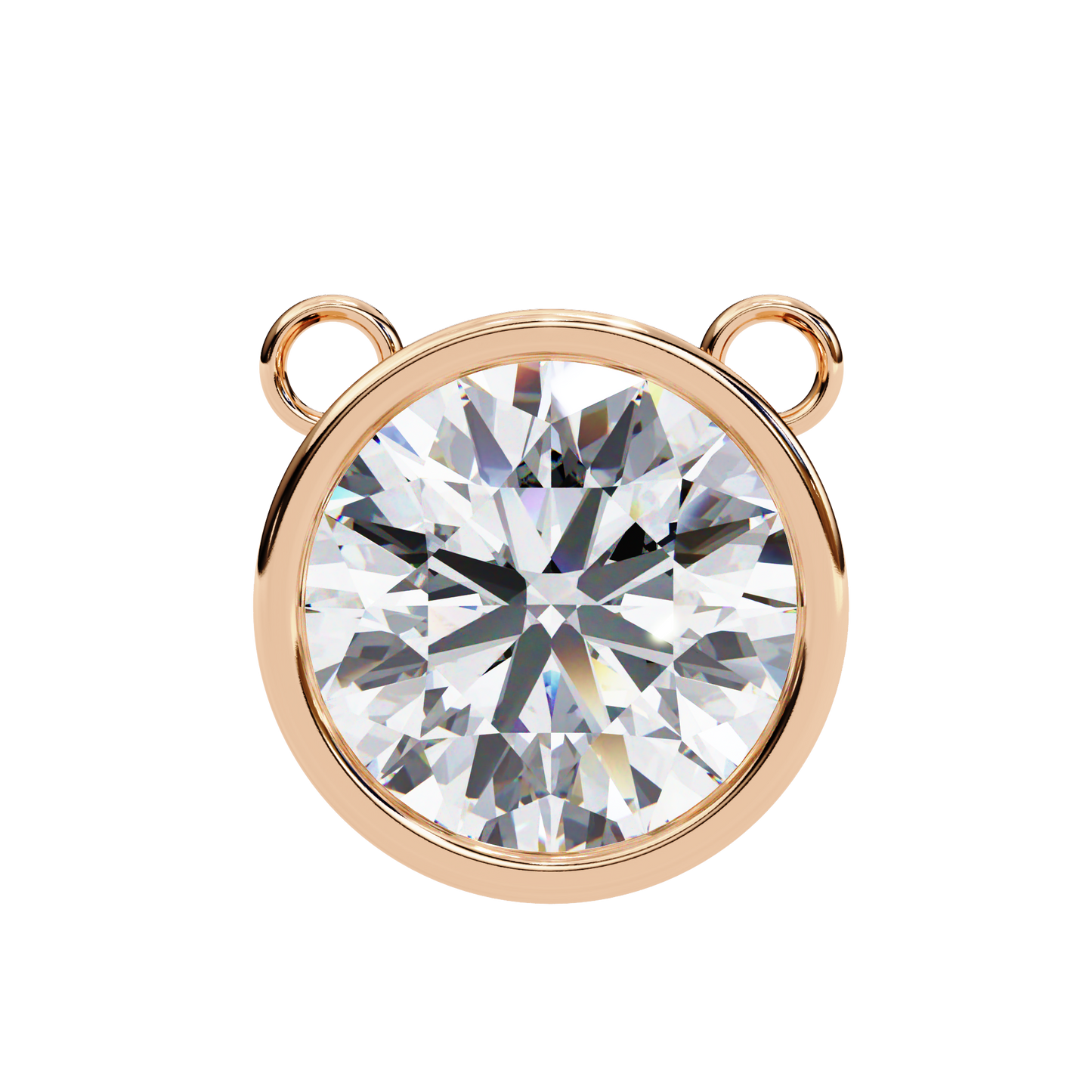 lgd solitaire pendant round stone (1.78ct) in 14k gold without chain