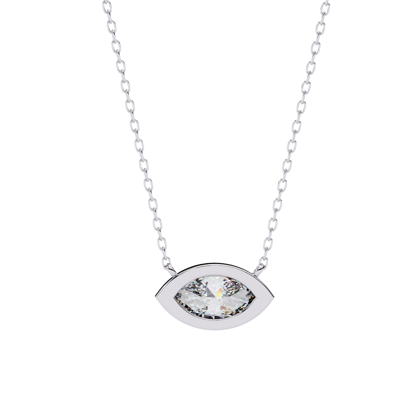 2.00 carat marquise cut bezel set diamond pendant necklace – elegant jewelry for women